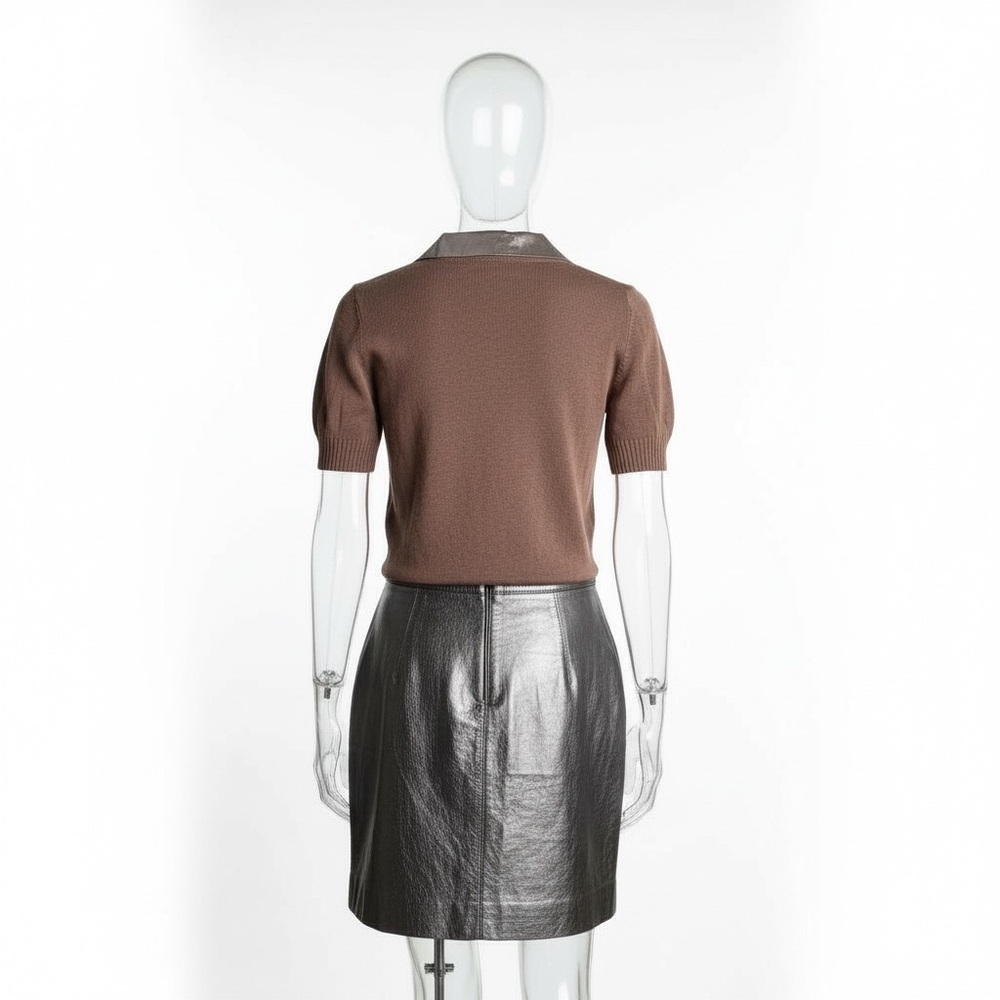 Marni Brown Cashmere Cardigan with metallic frontal insert IT Sz.40 US Small - Picture 9 of 14